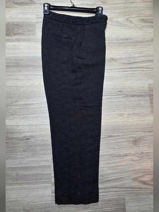 Zara Pants - Zara Jacquard Ankle Pants Black Textured Trousers